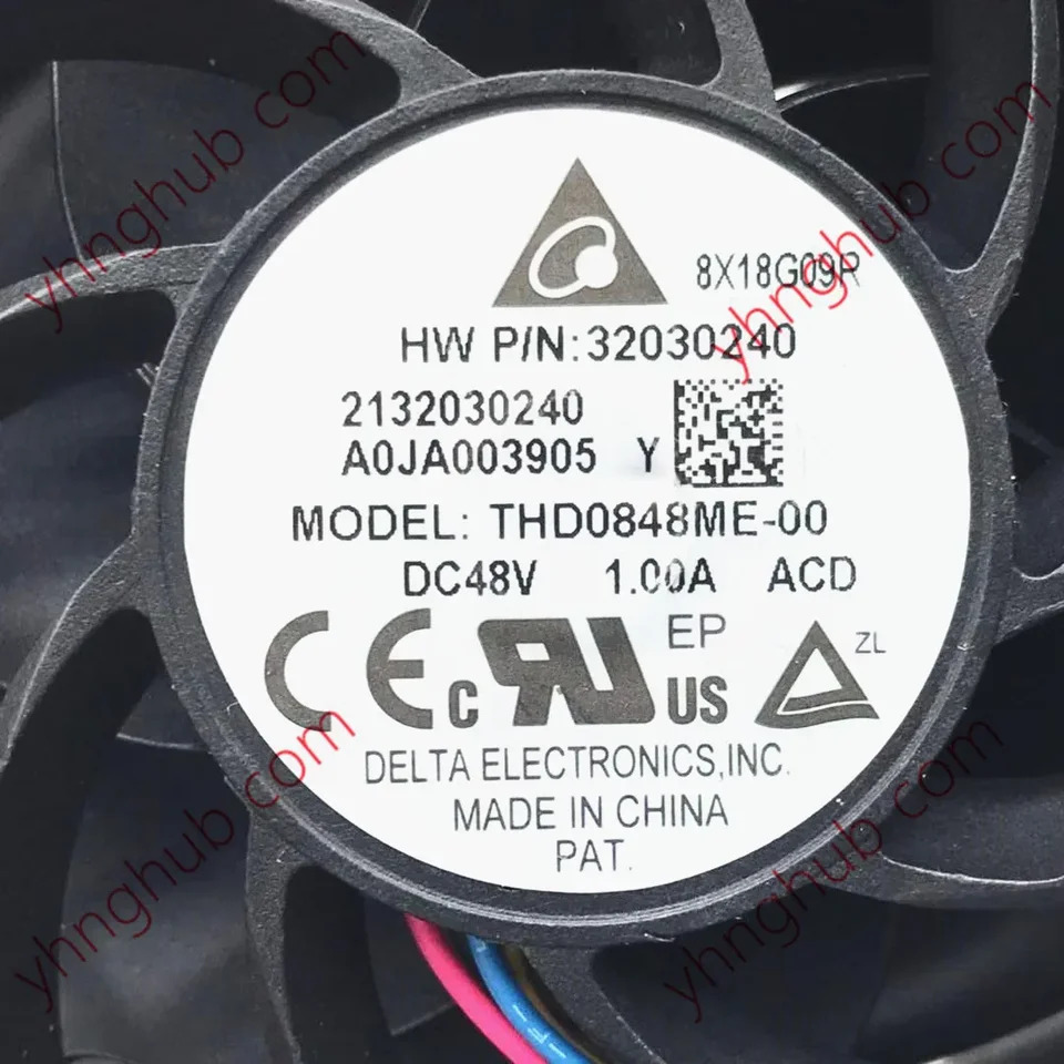 델타 전THD0848ME-00 ACD DC 48V 1.00A 80x80x38mm 4 와이어 서버 냉각팬