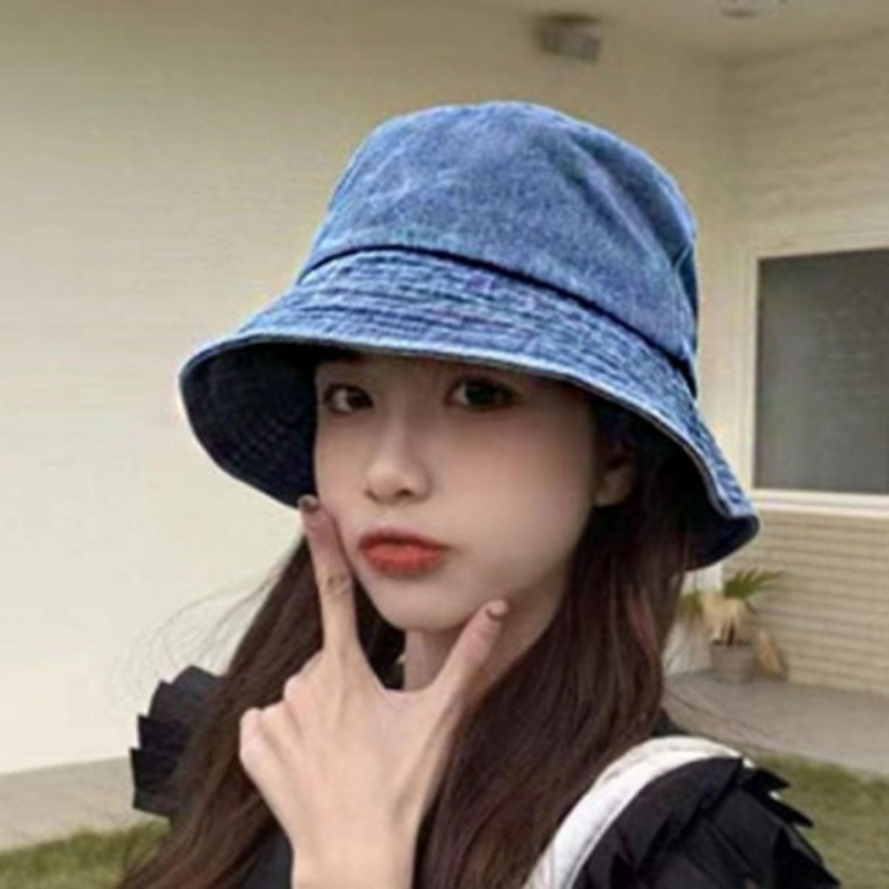 데님 벙거지 모자 버킷햇 남녀공용 진청 연청 외출용 - 상품 이미지