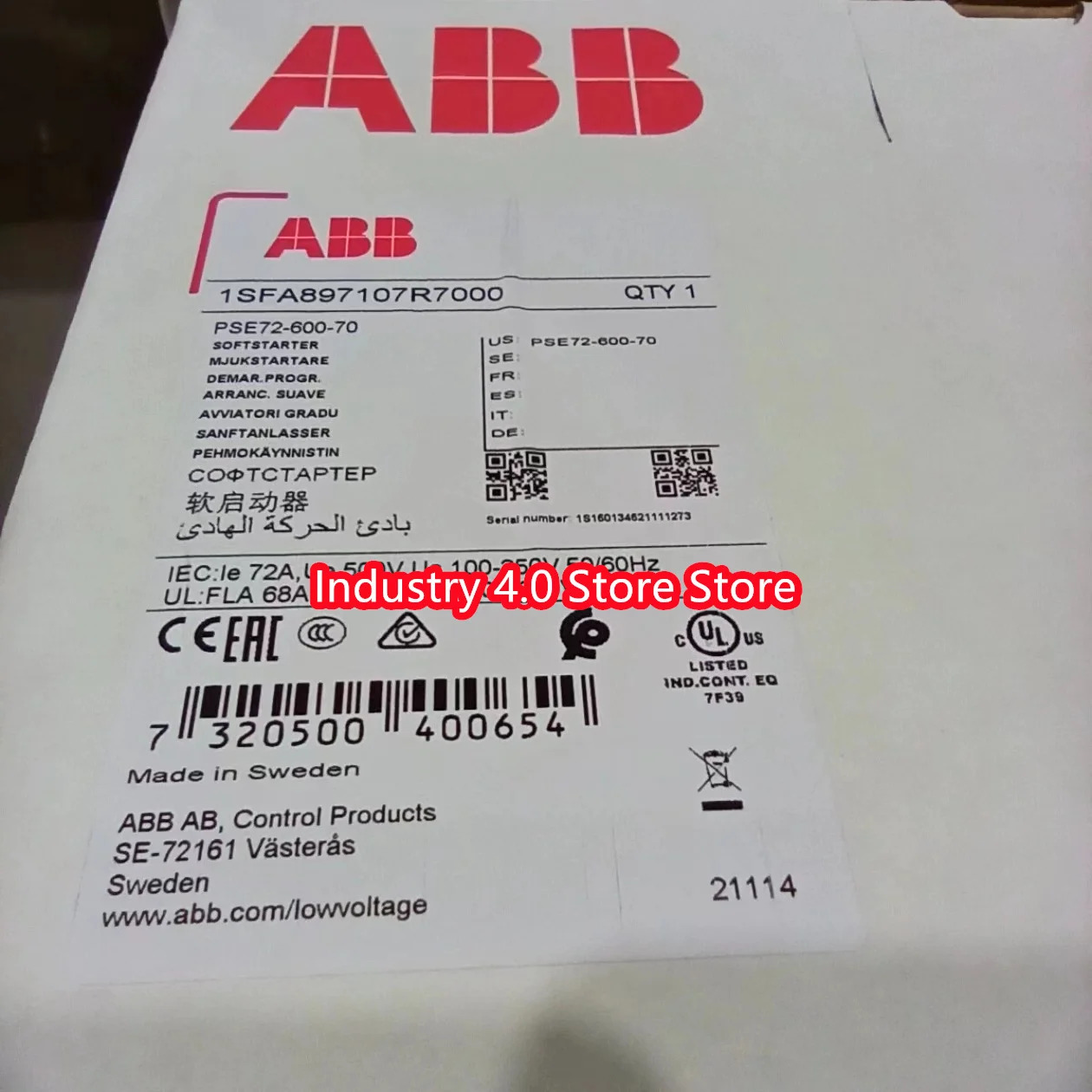 PSE170-600-70 소프트 스타터 오리지널 1SFA897111R7000