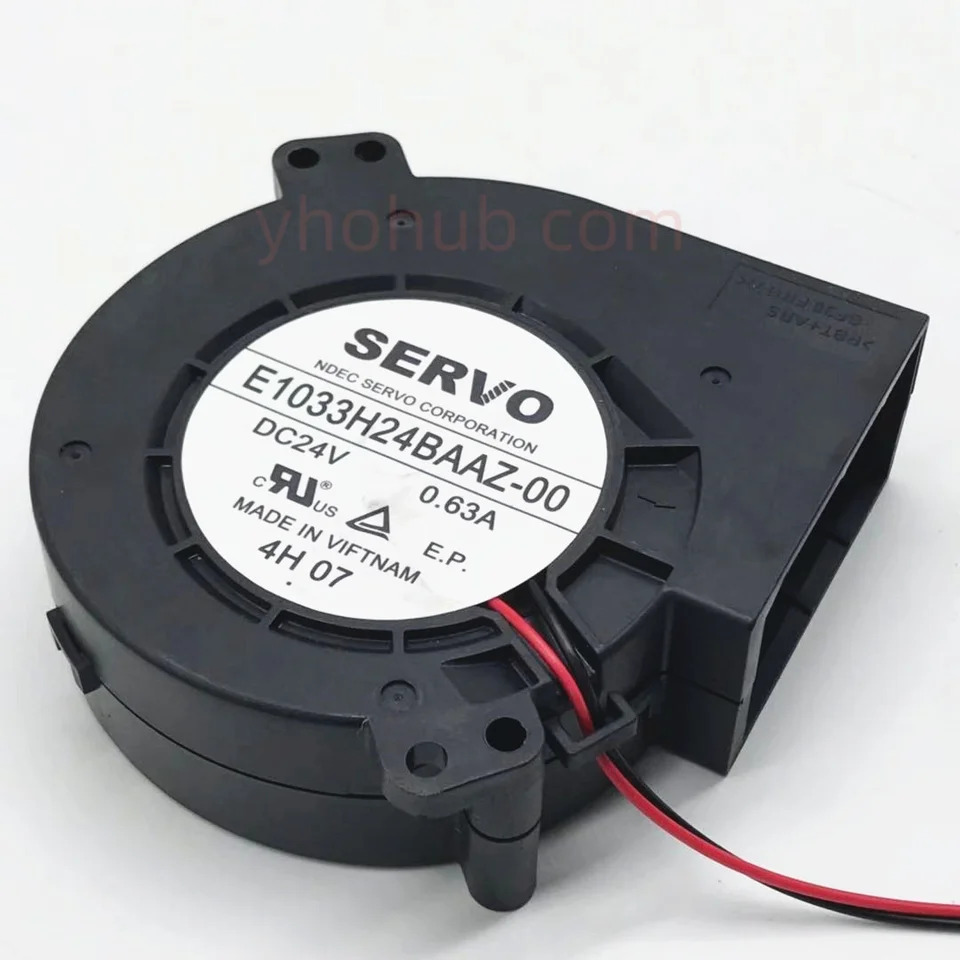 서보 E1033H24BAAZ-00 DC 24V 0.63A 97x97x 2핀 서버 냉각팬