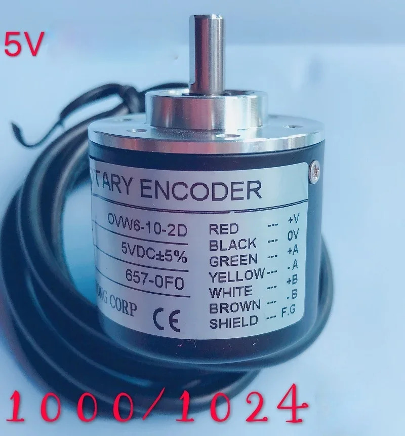 5V 긴 라드라이브 TTL 차동 출력 로터리 인코더 OVW2 시리즈 1000 펄스 1024핀
