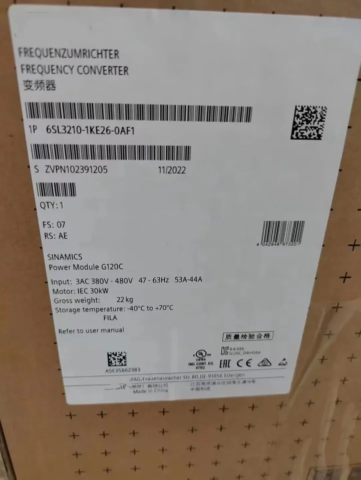 SINCS G120C-Converter FSD 정격 전력 30.0KW 6SL3210-1KE26-0AF1 6SL3210 1KE26 0AF1 신