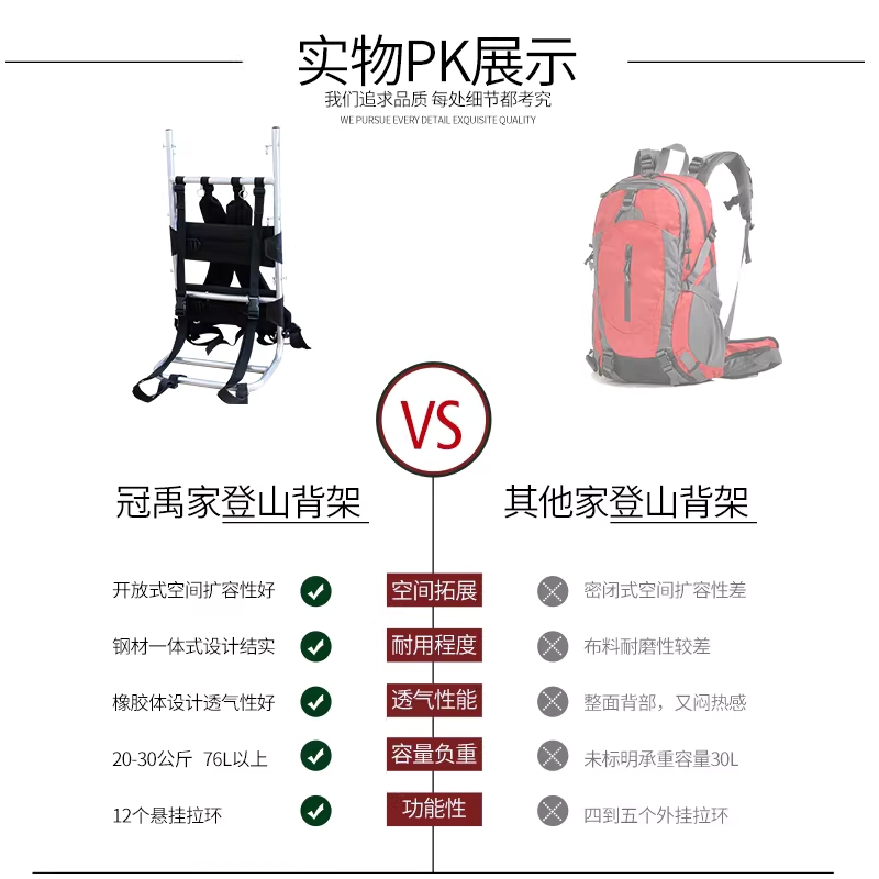 알루미늄 지게 등짐 고강도 휴대용 접이식 산악 경량 기본형 - 상세 이미지 4