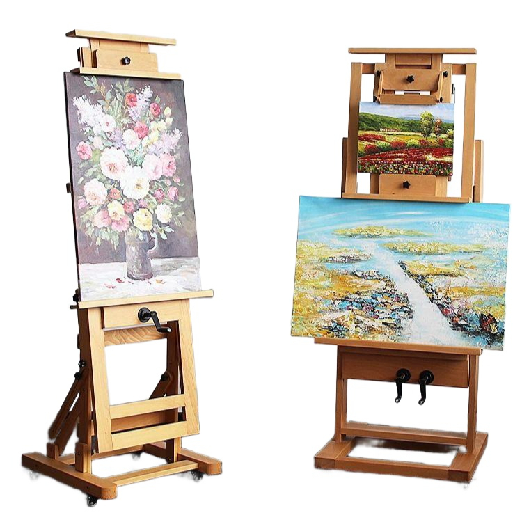 대형 이젤 화판 원목 미술 그림 수직 유화대 승강 전시용 아트 - 상품 이미지