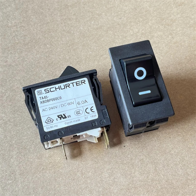 SCHURTER 회로차단기 스위치 TA45-ABDBP060C0 4430.1488 4핀 6A AC240V