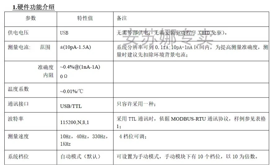 D41-USB 광범위 약전류 측정 모듈 10pA-1A 피코암페어 미터 OLED 디스플레이 포함