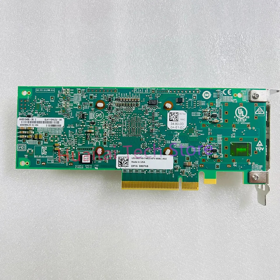 DELL기가비트 듀얼 포트 광섬유 네트워크 어댑터 QL41112HLCU-DE 807N9 C5RNH 5252W