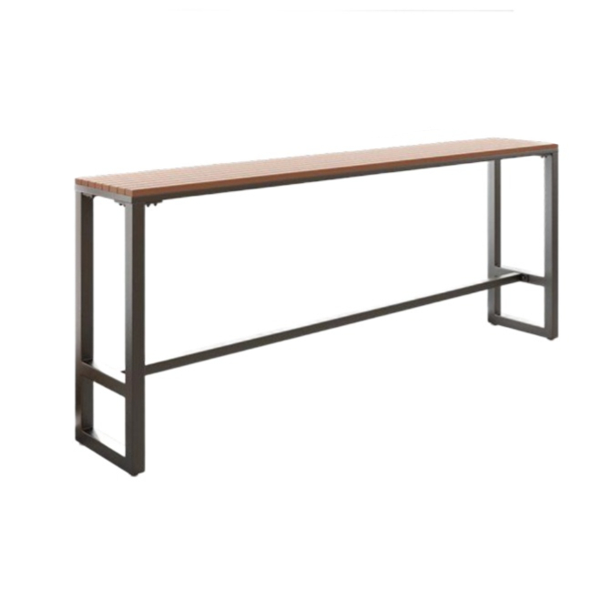 야외 플라스틱 우드 바테이블 의자 세트 방수 고급형 테이블 120x40x103cm - 상품 이미지