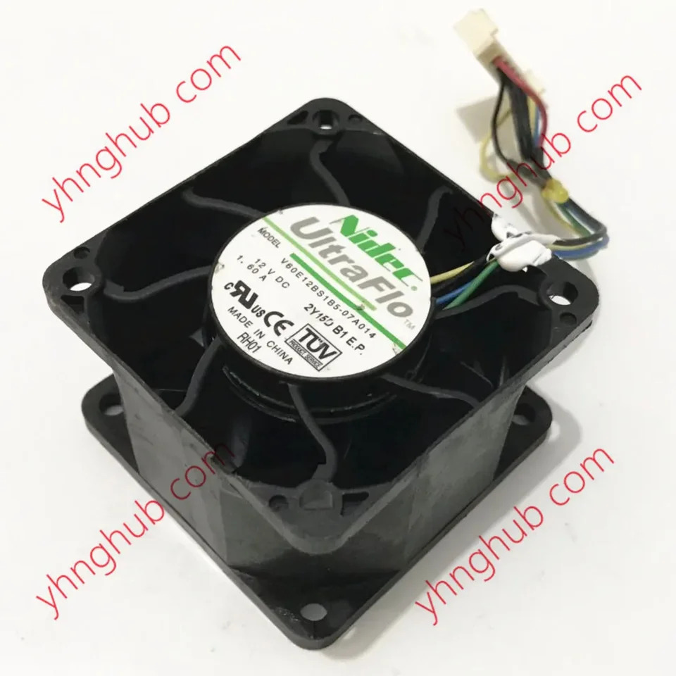 Nidec V60E12BS1B5-07A014 DC 4 와이어 서버 냉각팬 12V 1.60A 60x60x38mm
