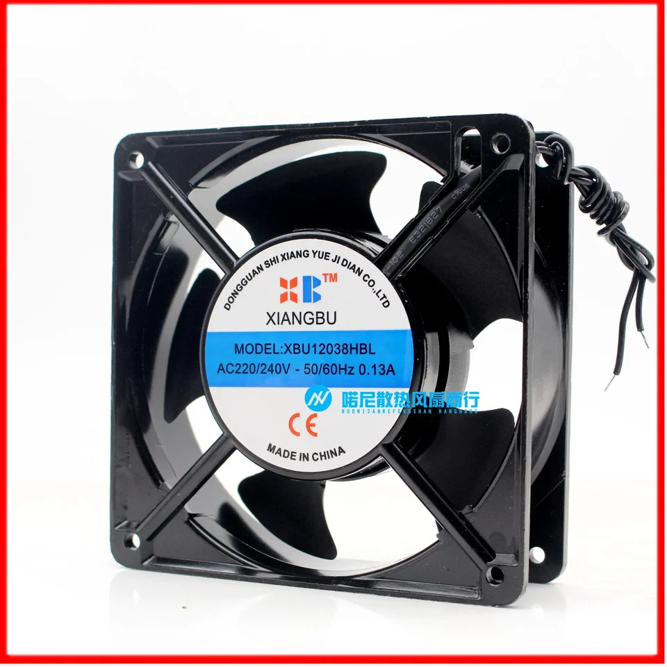 XIANGBU XBU12038HBL 2 와이어 서버 냉각팬 AC 220V 0.13A mm