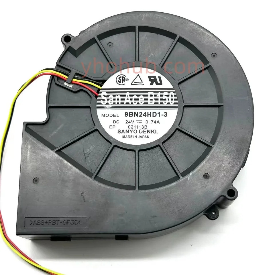 Sanyo Denki 3 와이어 서버 냉각팬 9BN24HD1-3 DC 24V 0.74A 150x150x40mm