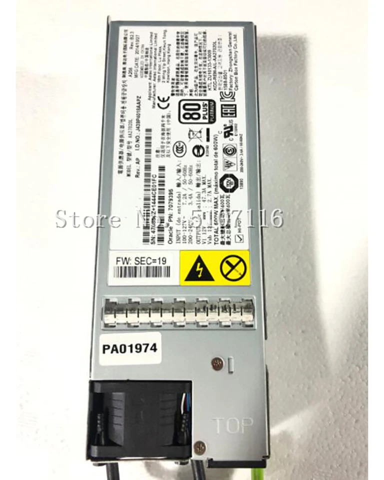 SUN X3-2 Fire X4170 M3 전원공급장치 7038476 7047410 7060951 AA27020L 600W