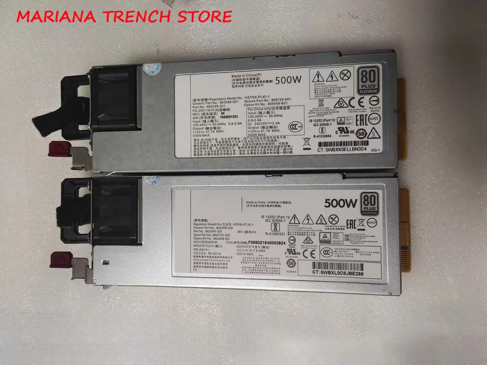 hp호환 Gen10 서버HSTNS-PC40-1 HSTNS-PD40-1HSTNS-PL40-1 500W 전원공급장치 865399-501 866729-001