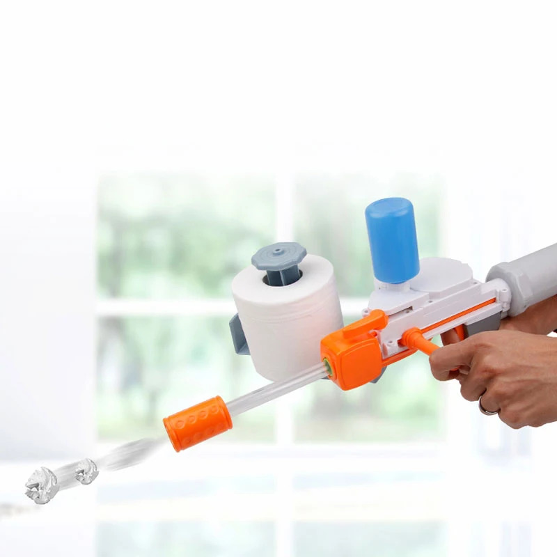 s Toy Toilet Paper Launcher Bullet Boy Roll Water Gun Simulation Party Gifts