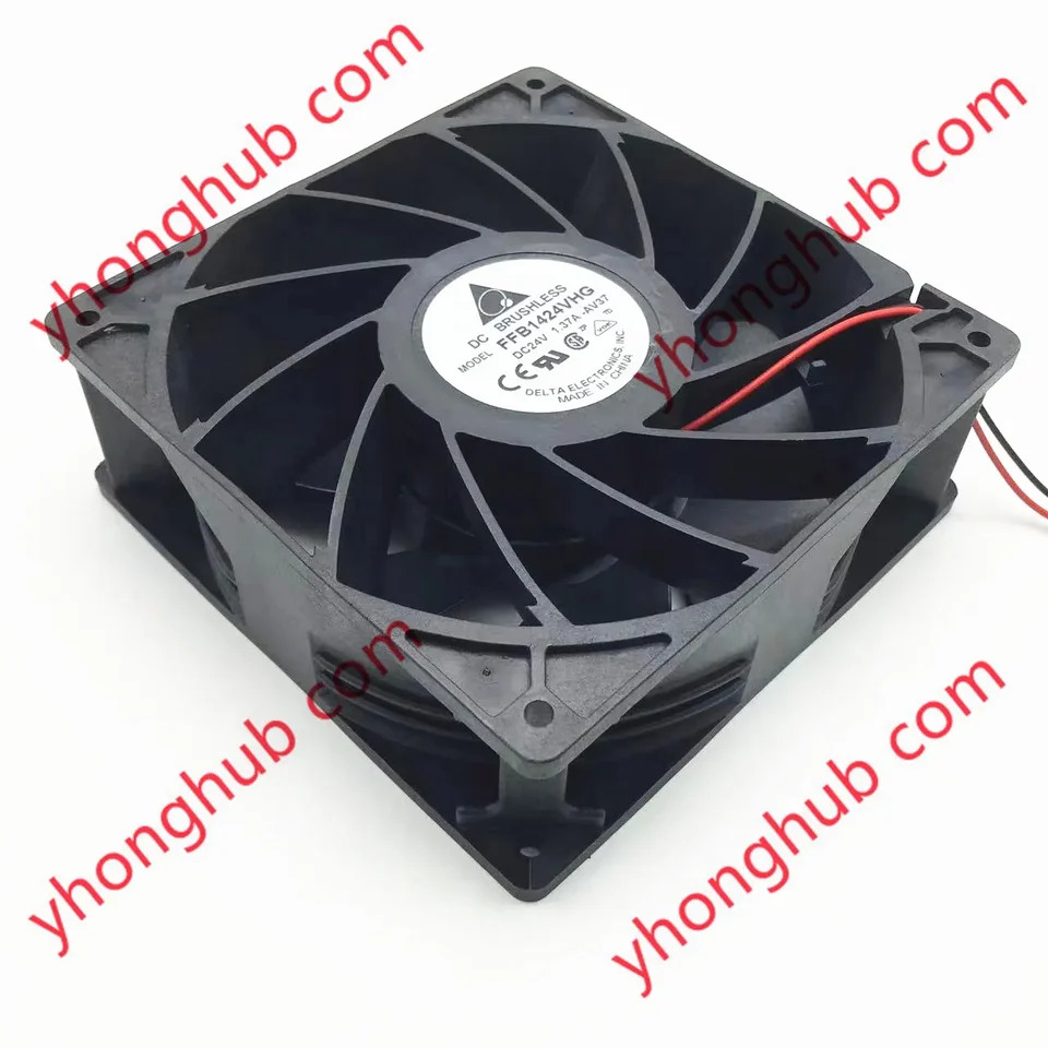 델타 전FFB1424VHG 37 DC 24V 1.37A 140x140x50mm 2 와이어 서버 냉각팬
