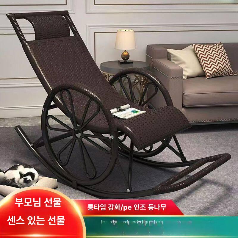 야외용 흔들의자 싱글그네 카페 발코니 안락 펜션 리조트 편안한 수제 린넨 - 상세 이미지 2