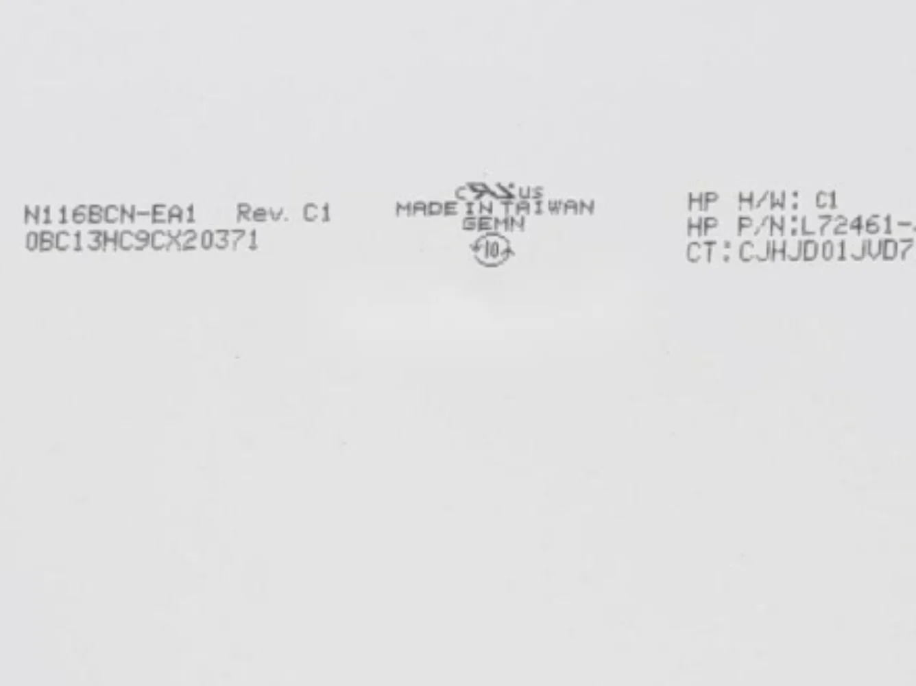 N116BCN-EA1 LCD 디스플레이 화면