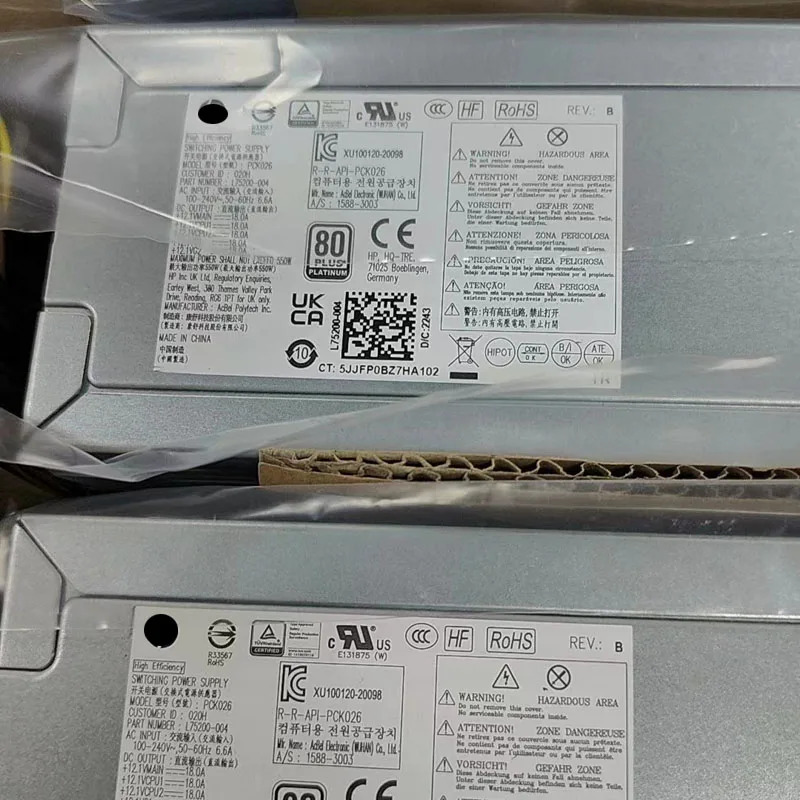 550W 스위칭 전원공급장치 hp호환 480 400 G3/G4/G5/G6 280 282 285 288 600 800 MT PA-5551-1HA PCK026 L75200-004