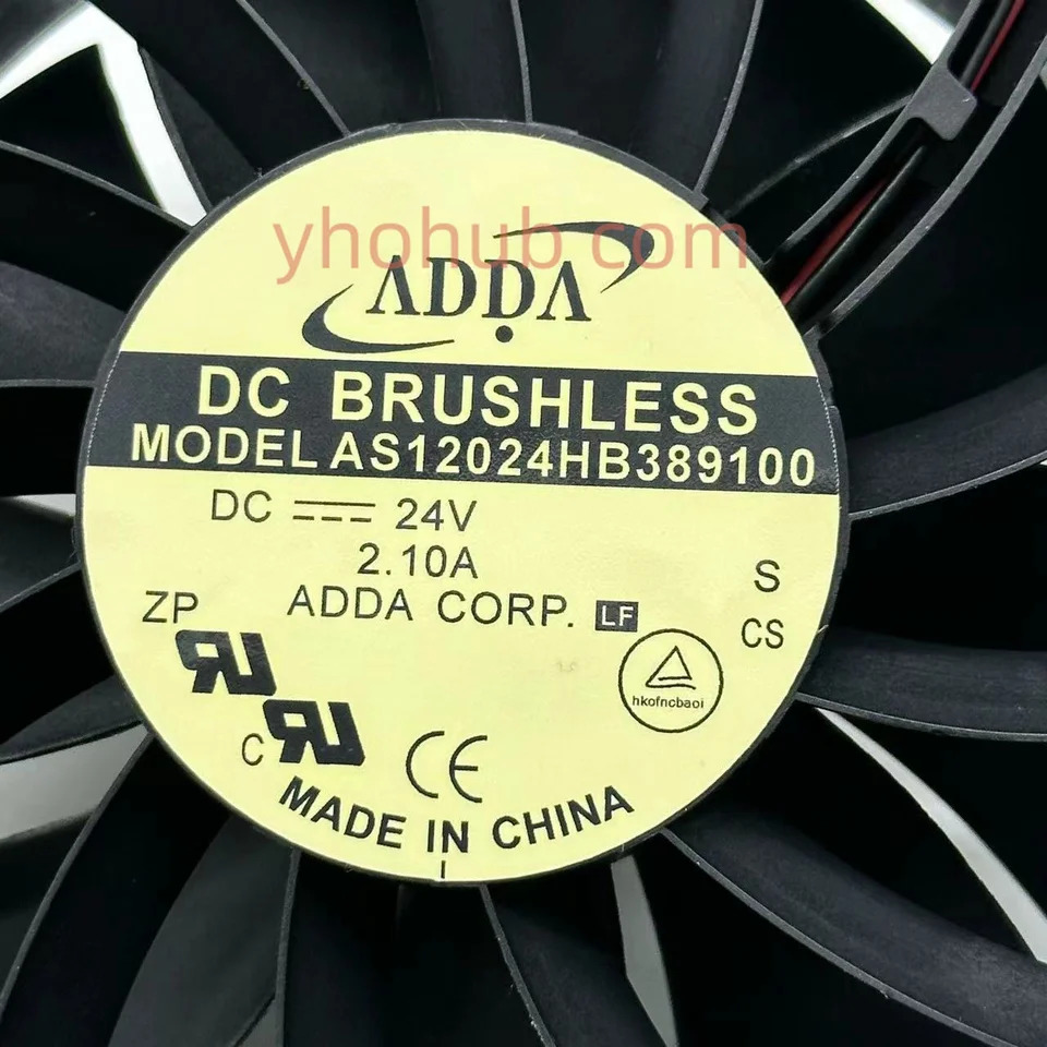 ADDA AS12024HB389100 DC 24V 2.10A mm 2-와이어 서버 냉각팬
