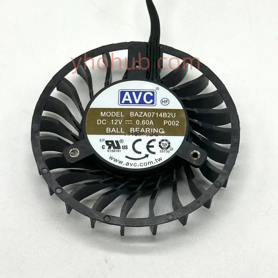 C 4 와이어 서버 냉각팬 BAZA0714B2U P002 DC 12V 0.60A 38x38x28mm