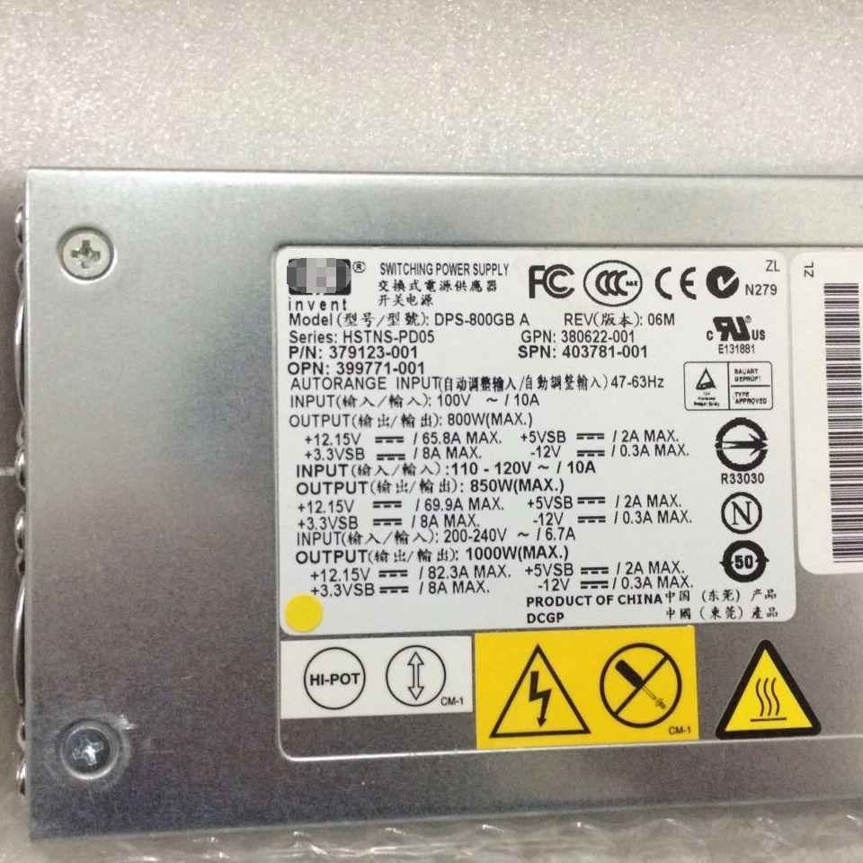 DPS-800GB A HSTNS-PD05 hp호환 DL380 G5 서버 전원공급장치 379123-001 MAX 1000W