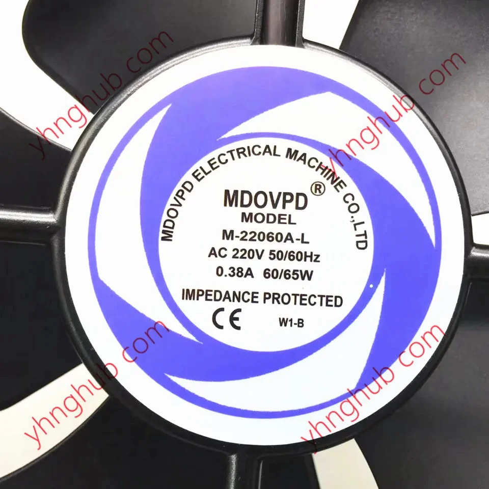 MDOVPD M-22060A-L 2 와이어 서버 라운드 냉각팬 AC 220V 0.38A 220x60mm