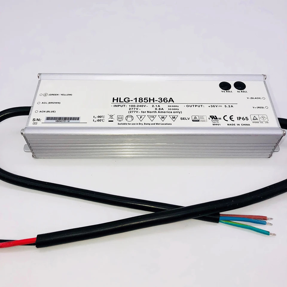 방수 전원공급장치 HLG-185H-36A 185W 36V5.2A LED 가로등 PSY 고퀄리티