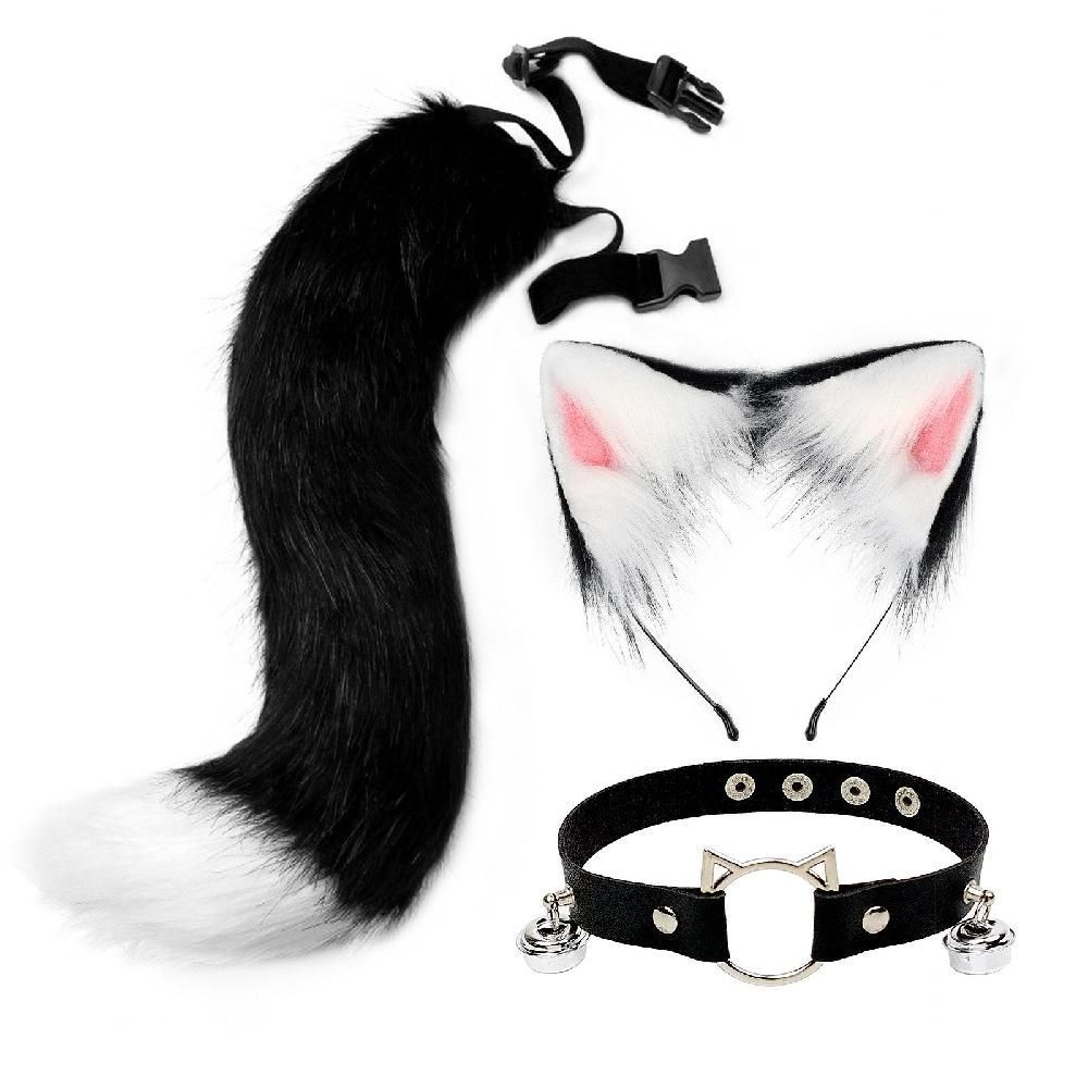캣우먼 귀여운 고양이코스튬 할로윈 파티의상 성인 꼬리 액세서리 장식 푹신한 테일 - 상품 이미지
