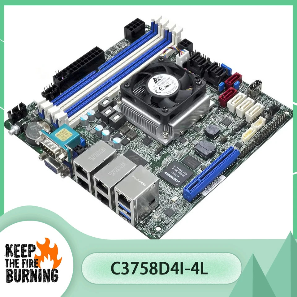 ASRock호환 랙 서버 마더보드C3758D4I-4L 8 코어 35W 지지대 C3758