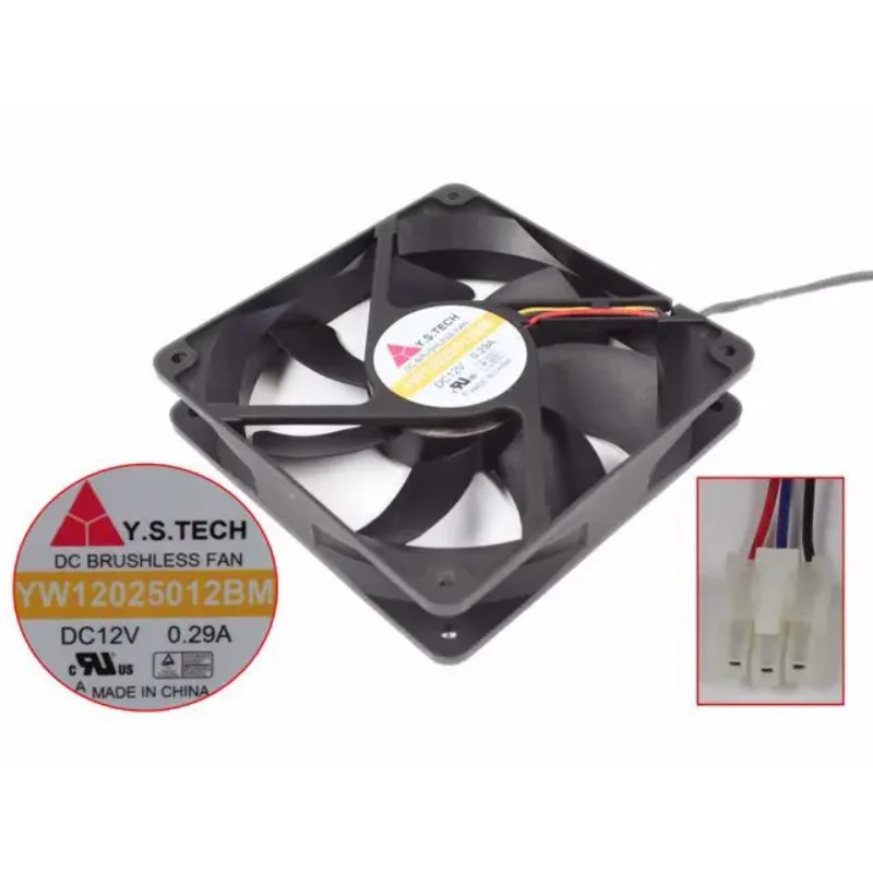 Y.S TECH 3 선 서버 냉각팬 YW12025012BM DC 12V 0.29A 120x120x25mm