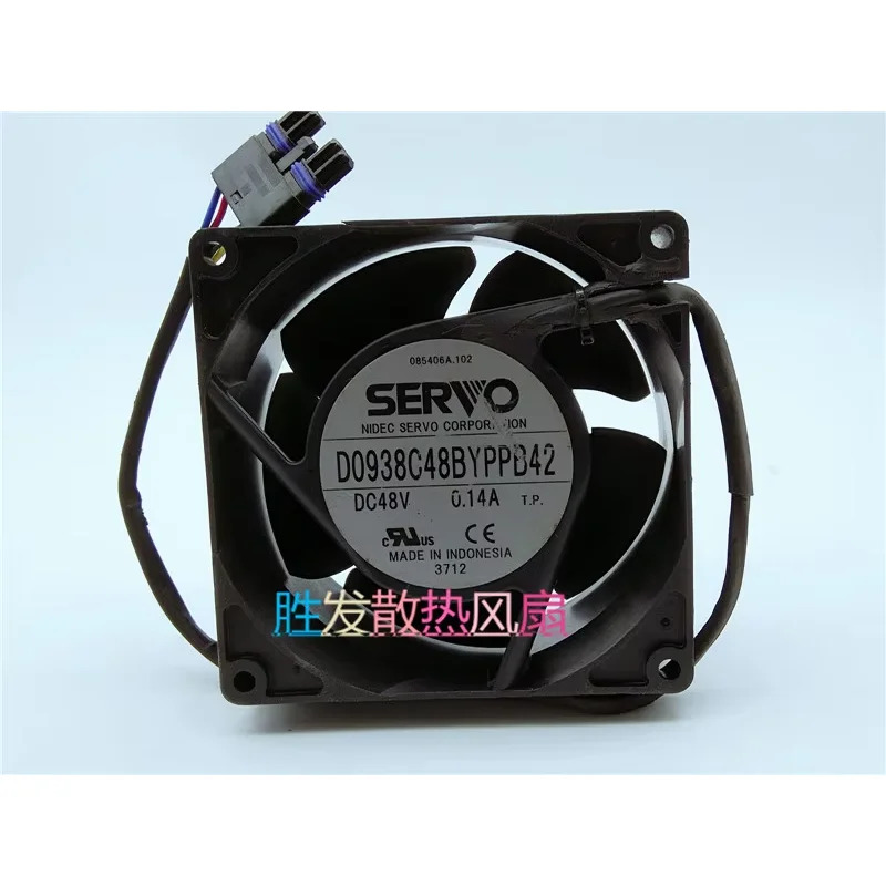 SERVO 4 와이어 서버 스퀘어 냉각팬 D0938C48BYPPB42 DC 48V 0.14A 90x90x38mm