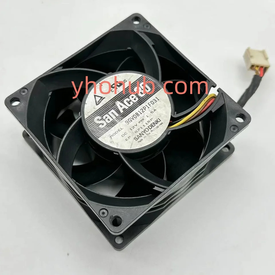 Sanyo Denki 4 와이어 서버 냉각팬 9GV0812P1F031 DC 12V 1.5A 80x80x38mm