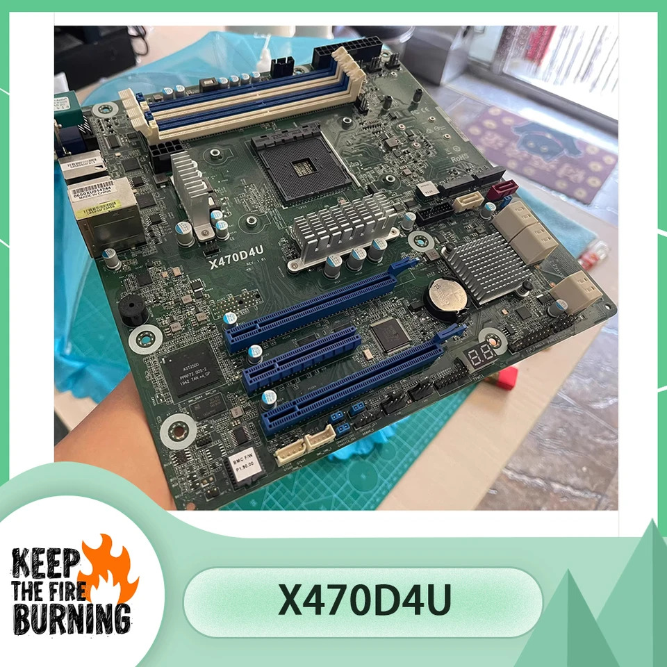 ASRock호환 3/4/5000 시리즈 AM4 IPMI 서버 마더보드 X470D4U 지원