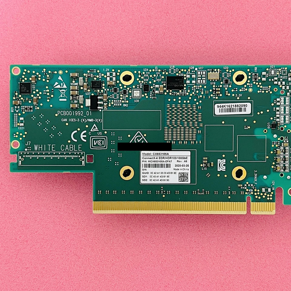 단일 포트 네트워크 카드 NIC CX653105A MCX653105A-EFAT ConnectX-6 EDR IB/HDR100/100GbE