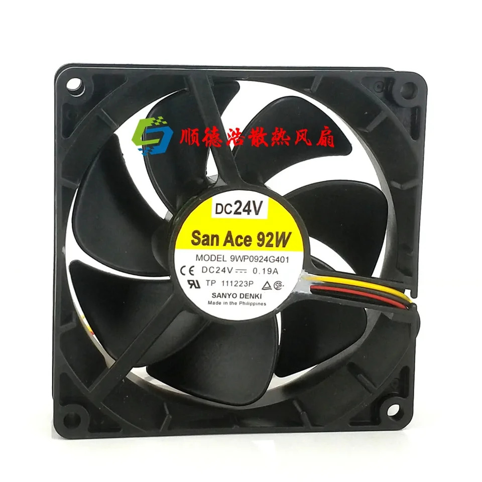 Sanyo Denki 서버 냉각팬 3 선 9WP0924G401 DC 24V 0.19A 90x90x25mm