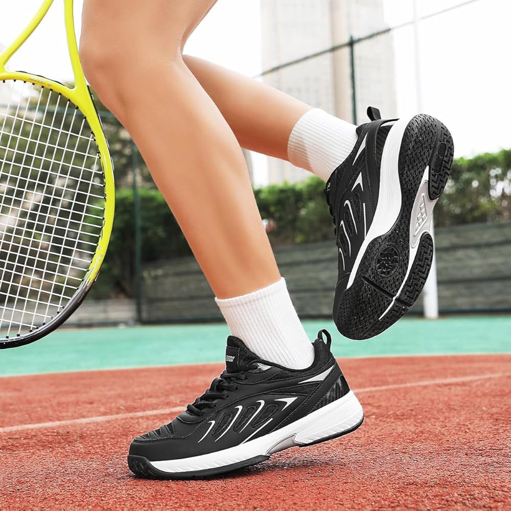 EADNLY Pickleball Shoes 남성용 테니스 신발 엑스트라 미끄럼 신발, 스니커즈 경량 방지 통기성 모든 라켓 운동용 코트 블랙. 와이드 스포츠 Blue 12 - 상세 이미지 2