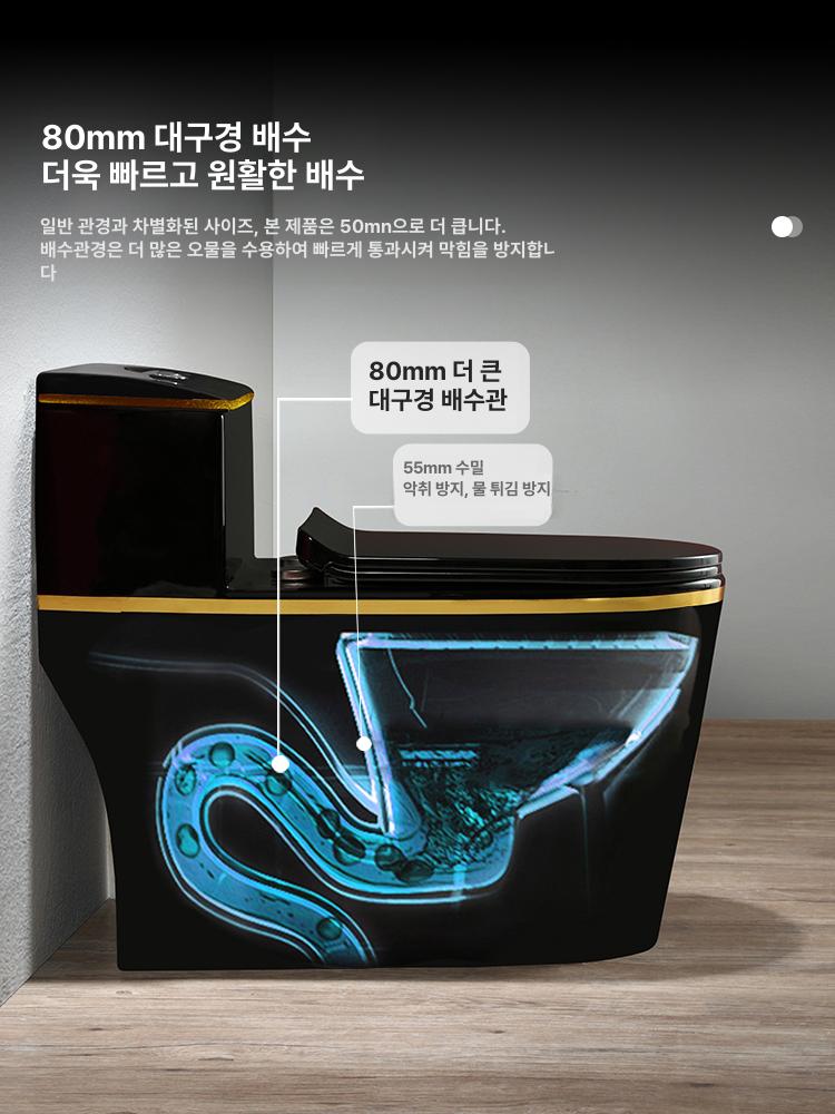 골드 양변기 프리미엄 블랙 화장실 비데 좌변기 가정용 럭셔리 - 상세 이미지 2
