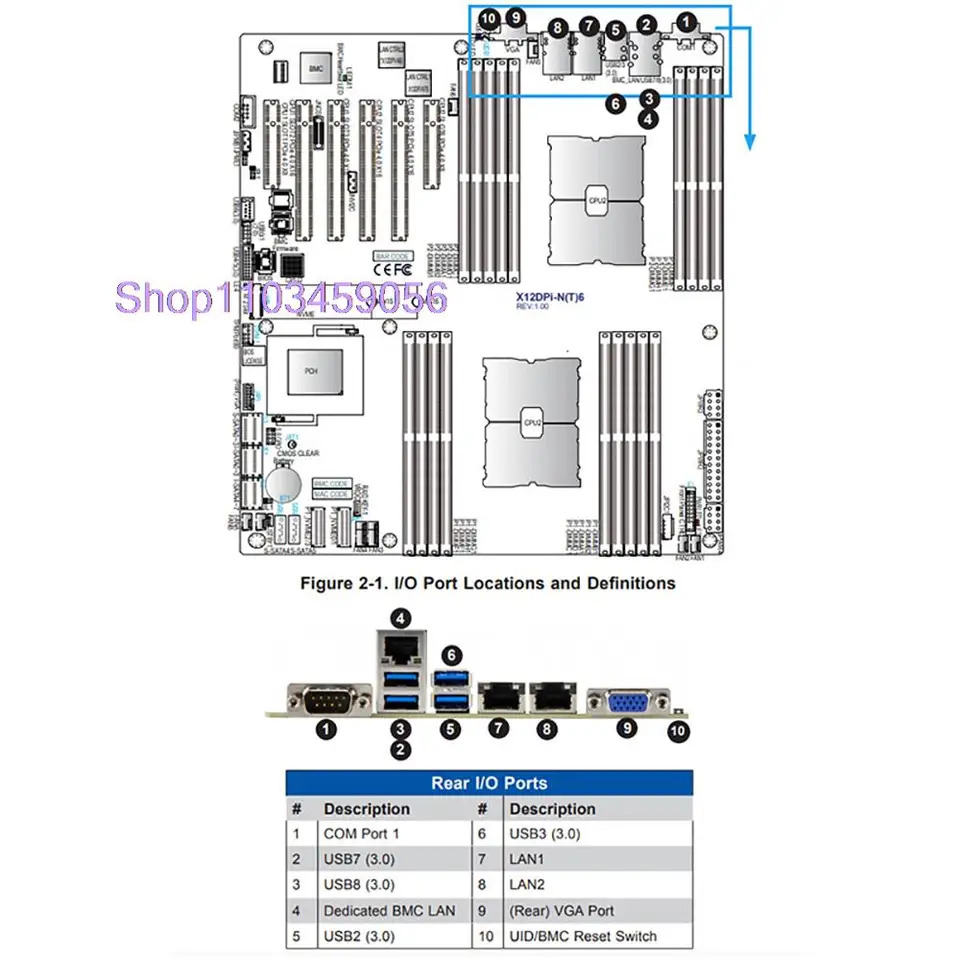 듀얼 웨이 서버 마더보드 E- LGA-4189 DDR4-3200MHz 슈퍼마이크로 X12DPi-NT6 256GB C621A 14XSATA 3