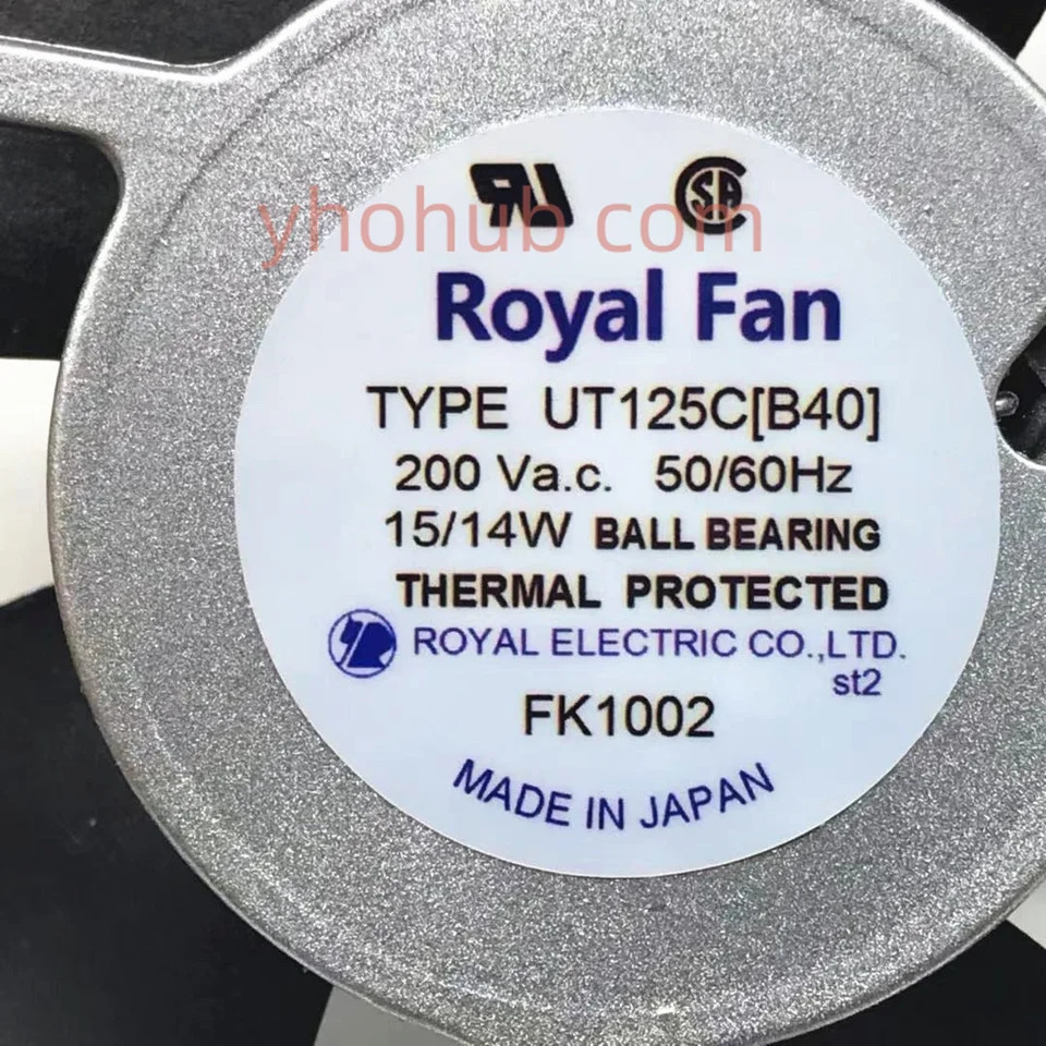 로얄 팬 UT125C mm AC 200V 15/14W 서버 냉각팬