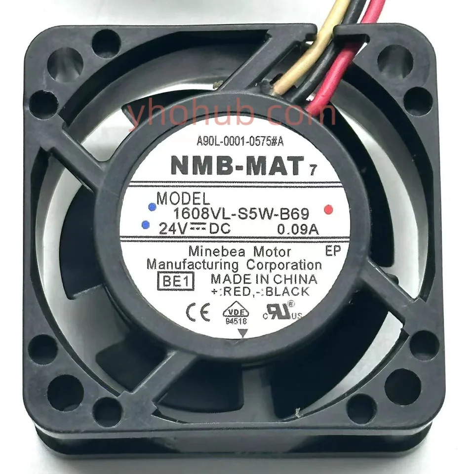 NMB-MAT 3 선 서버 냉각팬 1608VL-S5W-B69 DC 24V 0.09A mm
