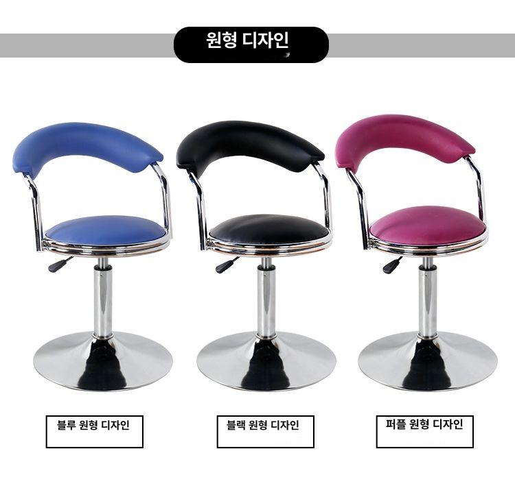 미용실 보조의자 커트 네일샵 작업용 회전스툴 이발소 높낮이조절 시술 스툴의자 - 상세 이미지 3