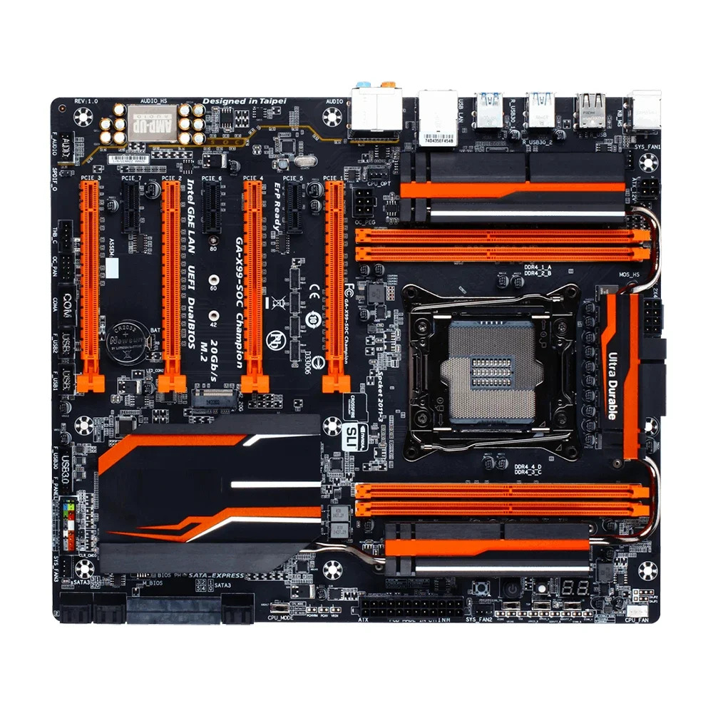 Gigabyte호환X99 데스크탑 마더보드 X99-SOC 챔피언 LGA2011-V3 DDR4 PC E- GA-X99-SOC