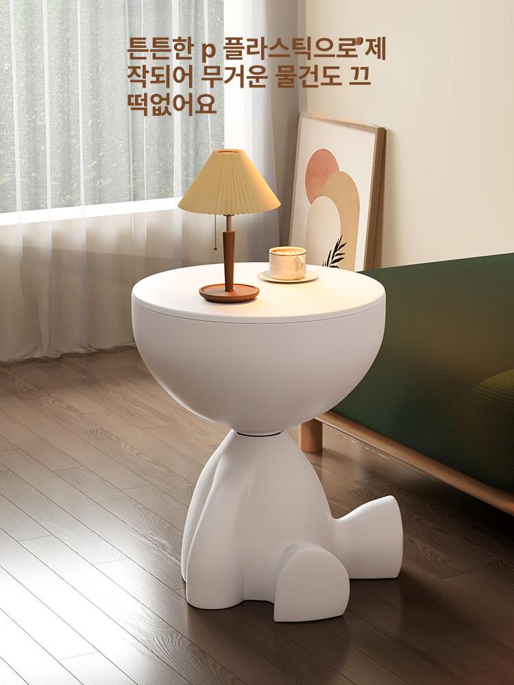 미니 원목 사이드테이블 인테리어 보조 간이 협탁 거실 엔틱 창가 원형테이블 - 상세 이미지 4