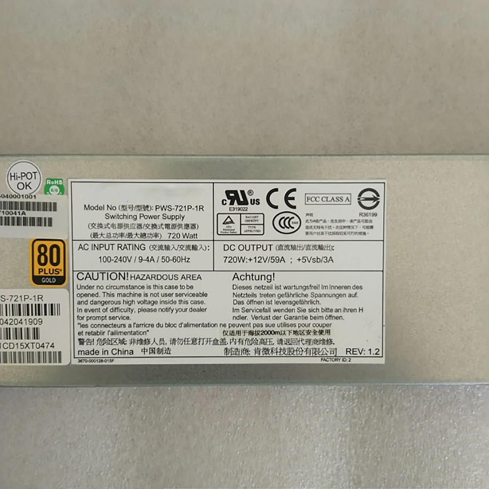 PWS-721P-1R 작동 720W 전원공급장치 전체 리퍼