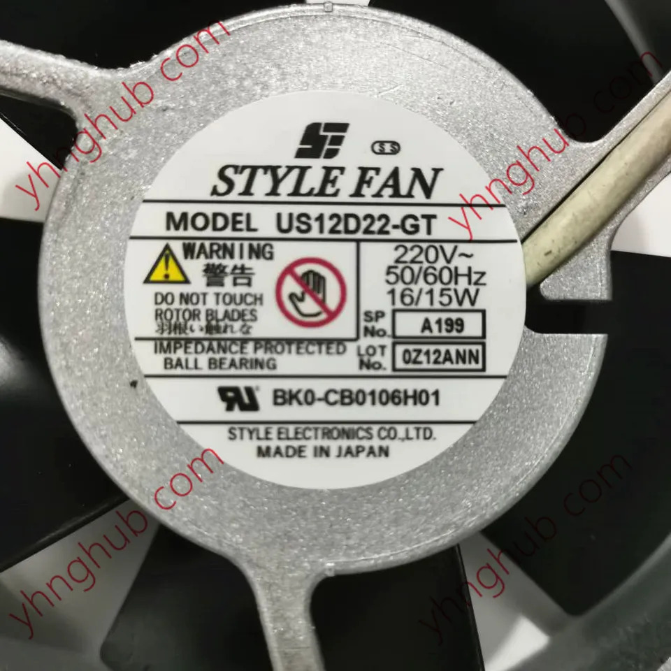 스타일 팬 US12D22- AC 220V 16W mm 2핀 서버 냉각팬