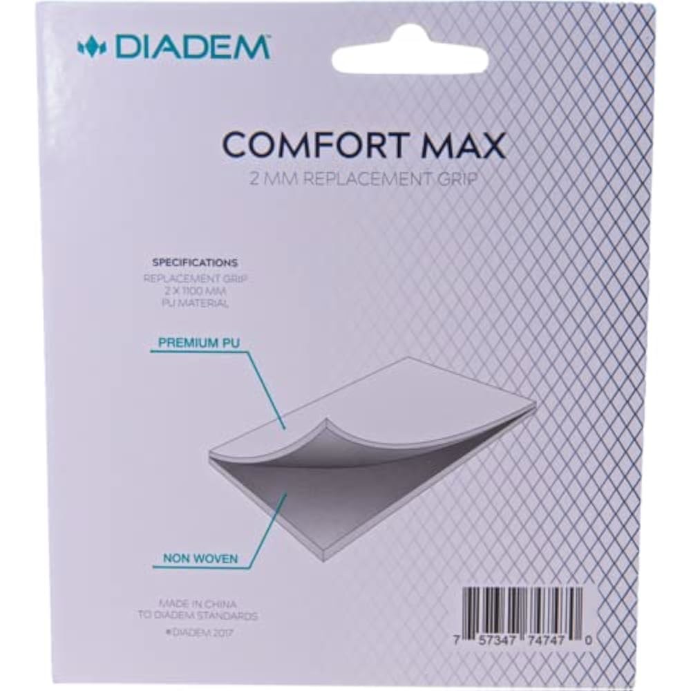 Diadem Comfort Max 교체용 그립 (블랙/핑크) 강한 라켓 테니스 부직포 접착제, 지속되는 편안함, 테이프 폴리우레탄 오래 두께 2mm White - 상세 이미지 2