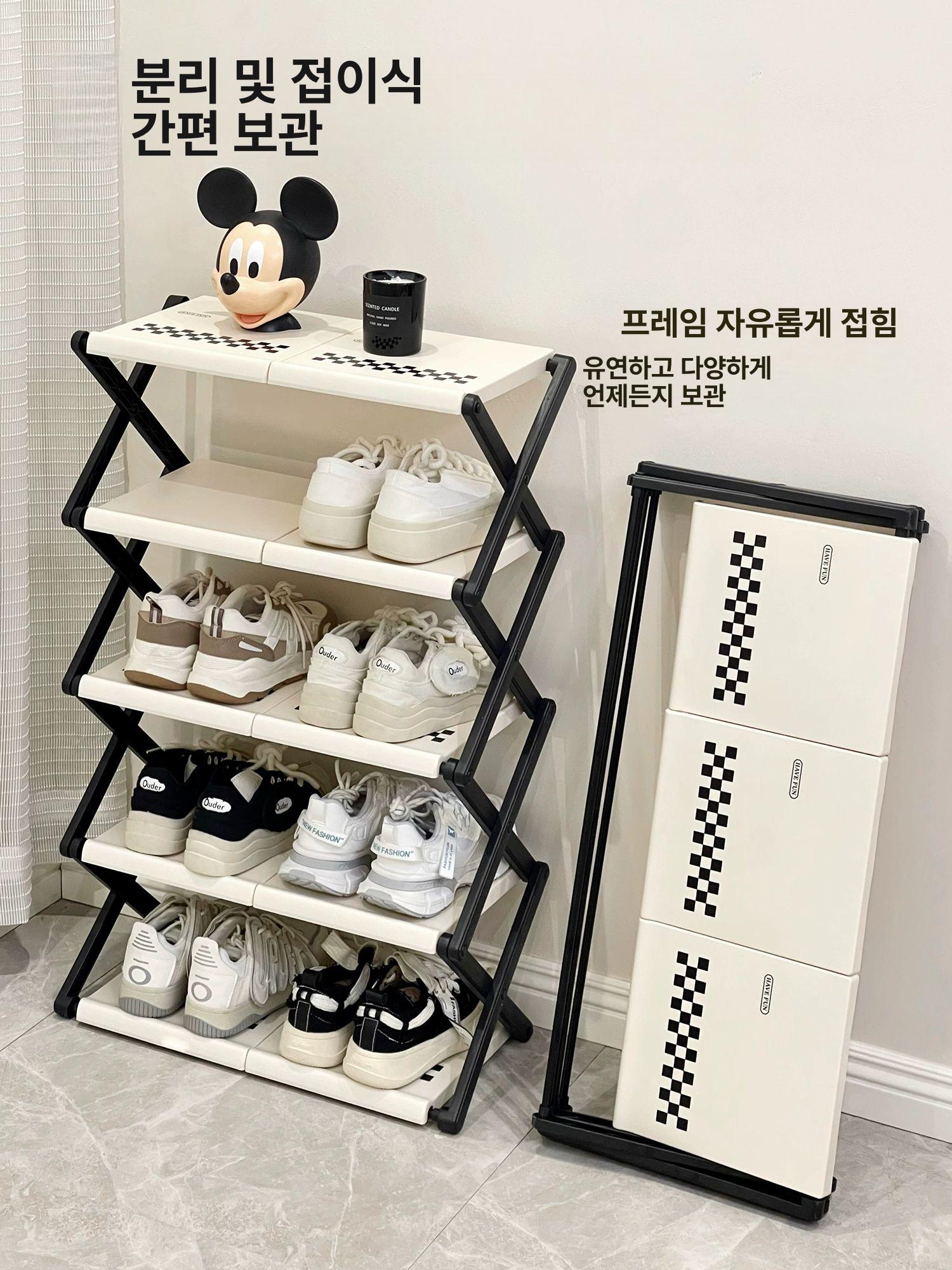 실내용 신발장 복도 정리대 수납장 틈새 보관함 간이 인테리어 슬림한 현관장 - 상세 이미지 4