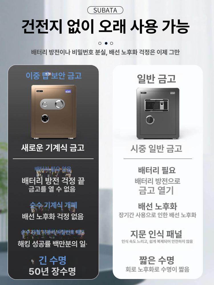열쇠 사무실 가정용소형금고 귀중품 방화 잠금장치 지폐보관함 휴대용금고 금전함 - 상세 이미지 3