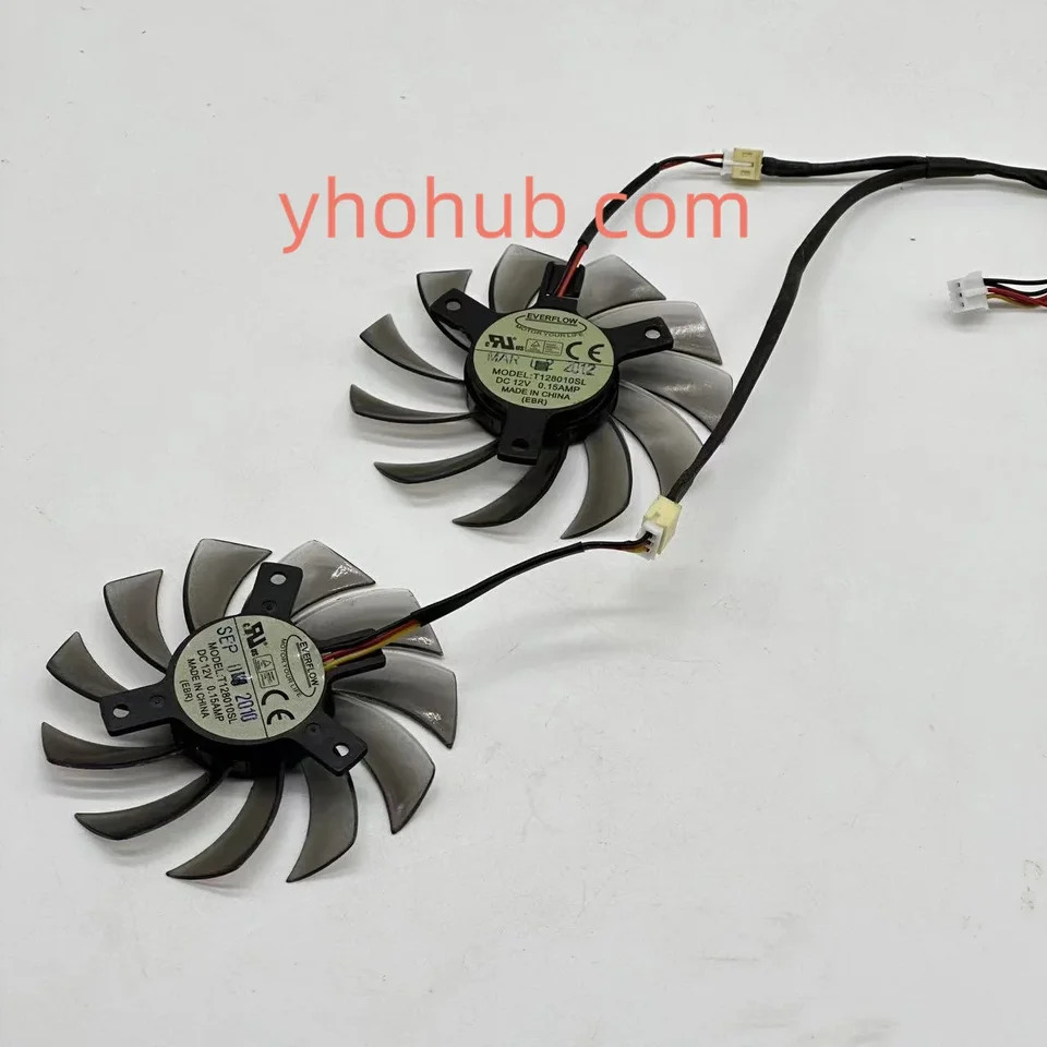 Everflow T128010SL DC 12V 0.15A 직경 C.T.C 프레임리스 냉각팬 3 선 서버 75mm 39mm