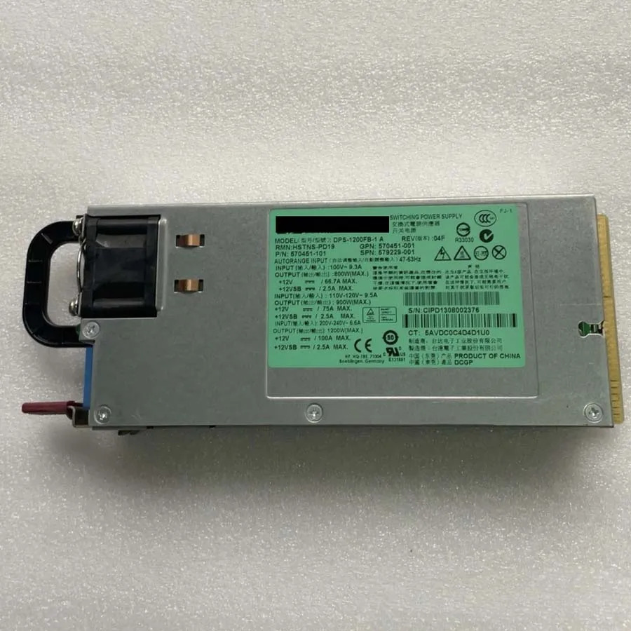 1200W 플래티넘 전원공급장치 DPS-1200FB-1 A 579229 -001 570451 -101 hp호환 DL380 G7 / DL385 DL580 DL585 DL980 G7